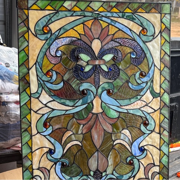 Stained Glass Panel with Intricate Design - Picture 3 of 3